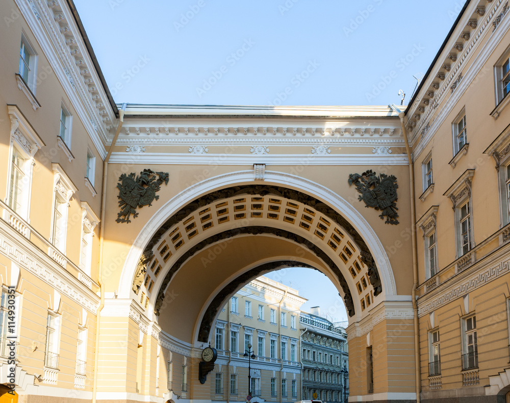 Arch of the General Staff Building on Palace Square in St. Petersburg