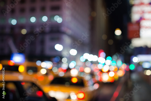 Blurred New York at night