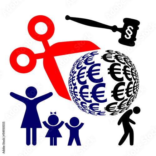 Divorce Battle Winner and Loser. Wife and children benefit, husband loses according to the divorce proceeding