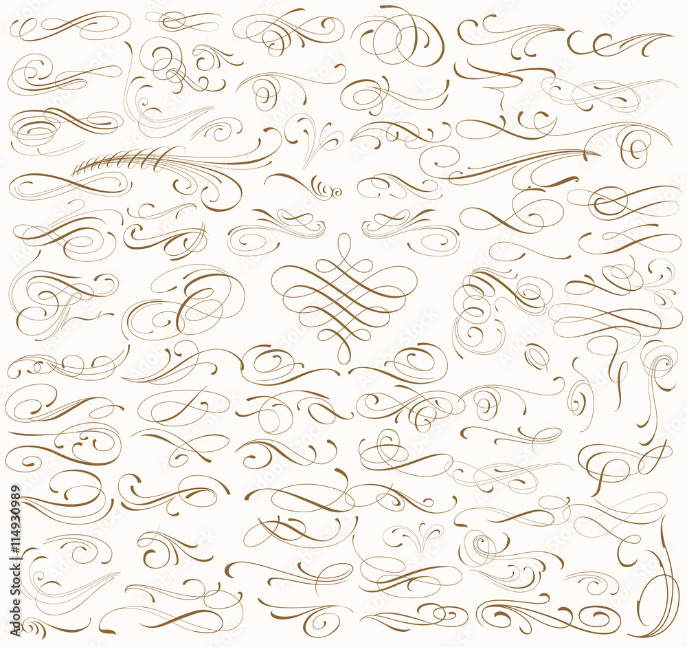 Huge decorative swirls set