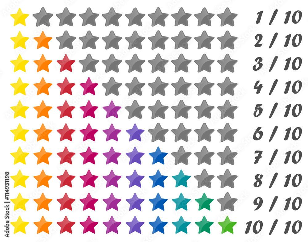 10er Sterne Bewertung Bunt / Farbig Stock Vector | Adobe Stock