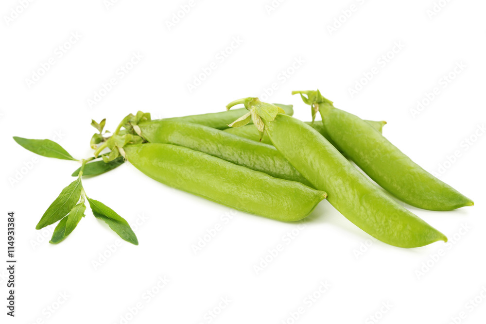Green peas isolated on a white background Green peas isolated on a white background