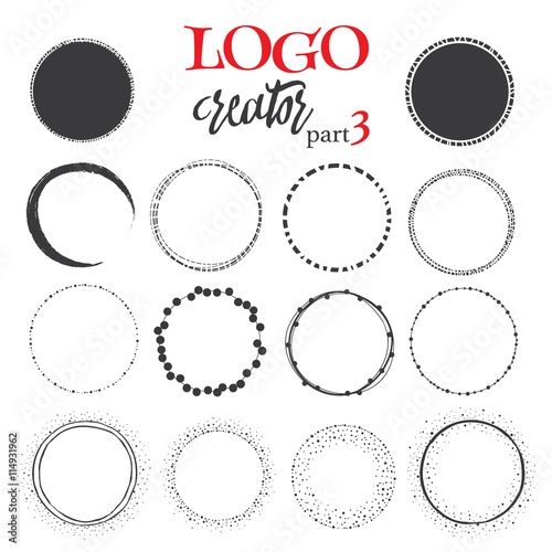 Unique hand drawn shapes for brand identity and logo design isolated on background and easy to use