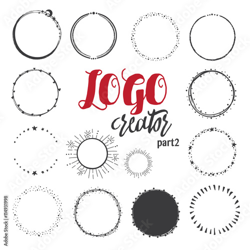 Unique hand drawn shapes for brand identity and logo design isolated on background and easy to use