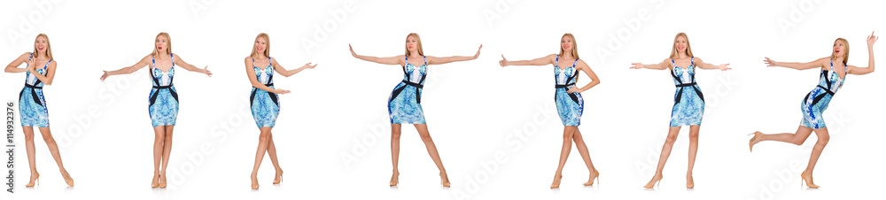 Composite photo of woman in various poses Composite photo of woman in various poses