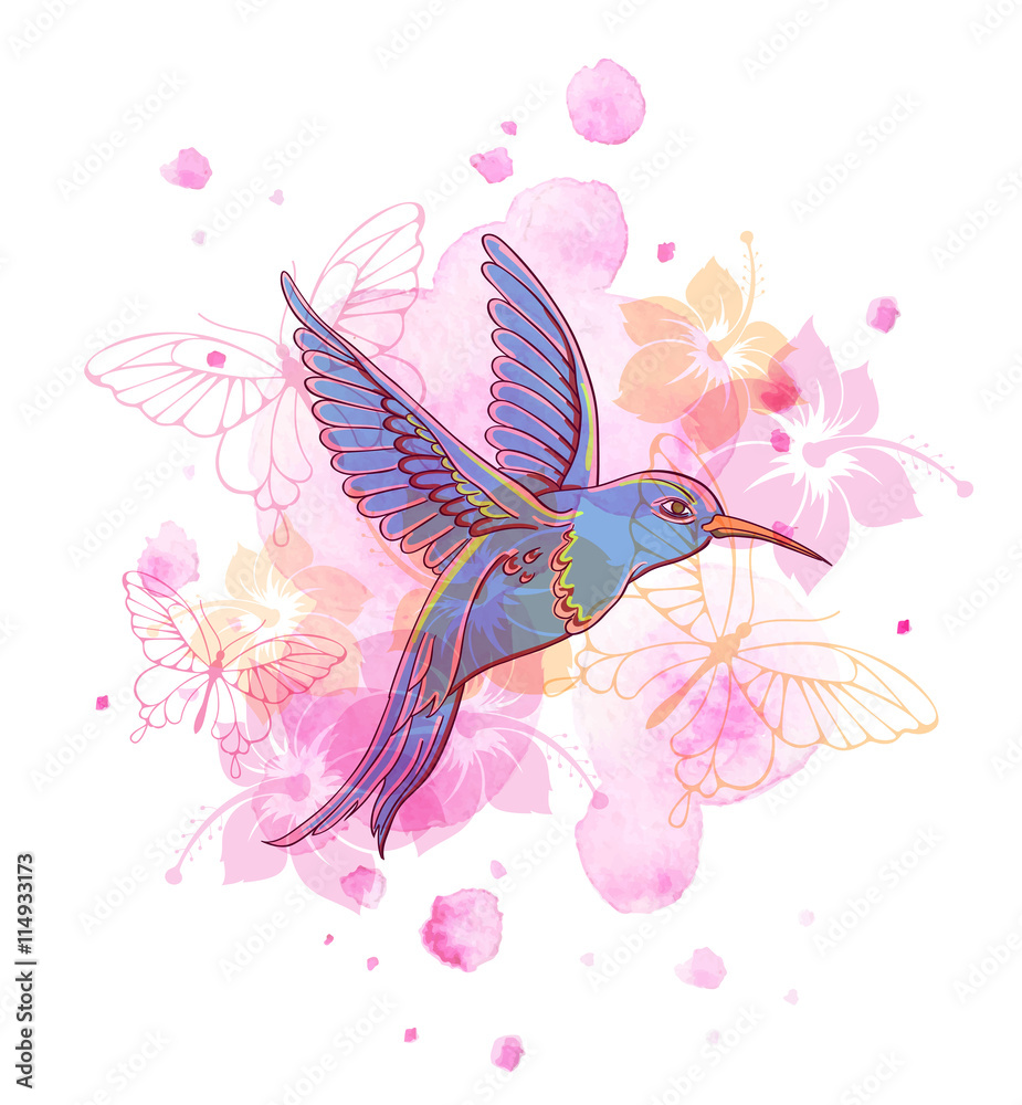 Abstract background with bird