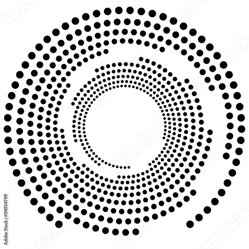 Dotted circular element. Mononochrome black and white illustrati photo