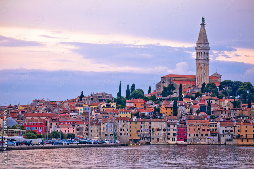 Town of Rovinj sunset view