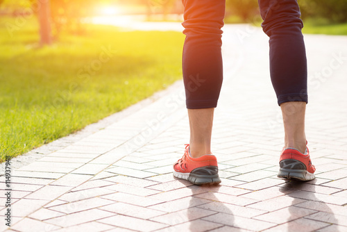 Male runner preparing for training