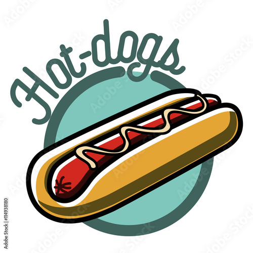 Color vintage fast food emblem