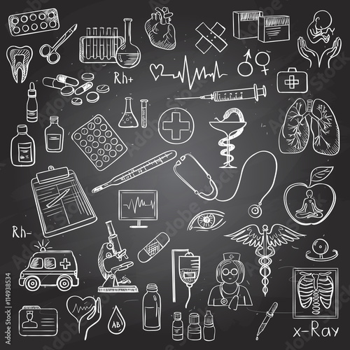 Health care and medicine doodle
