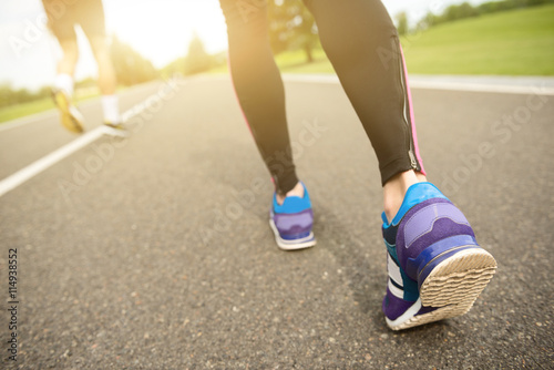 Aspirated man and woman running together