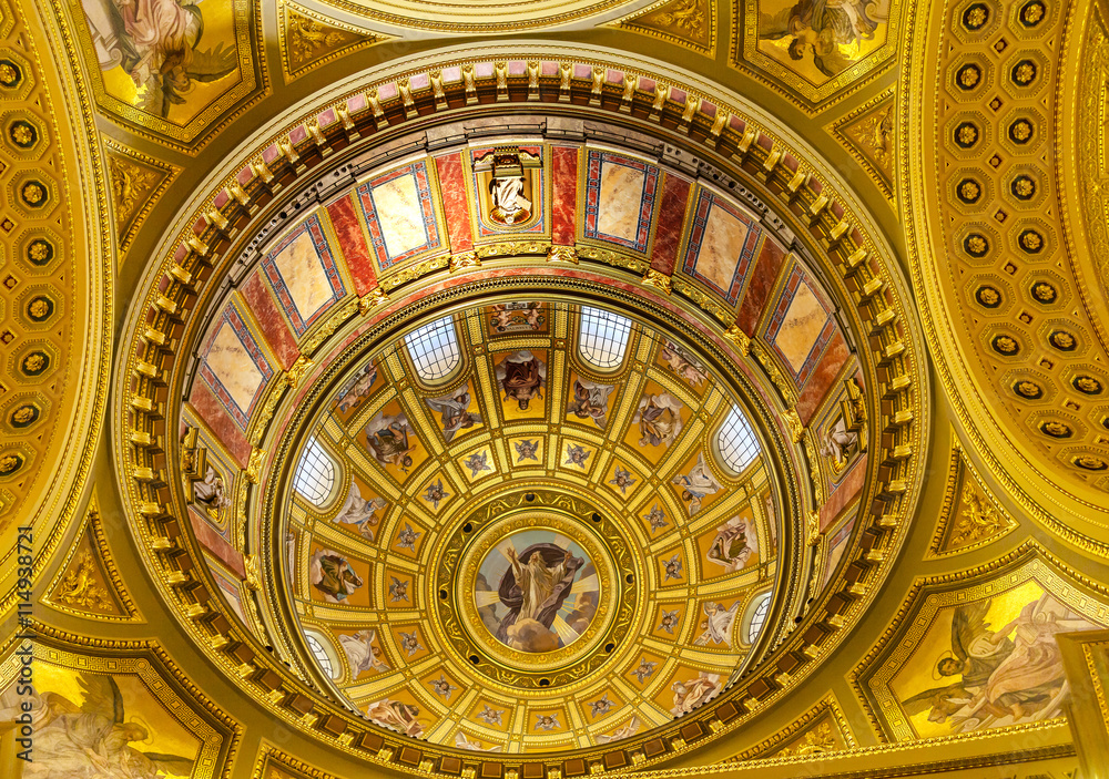 God Christ Dome Basilica Arch Saint Stephens Cathedral Budapest