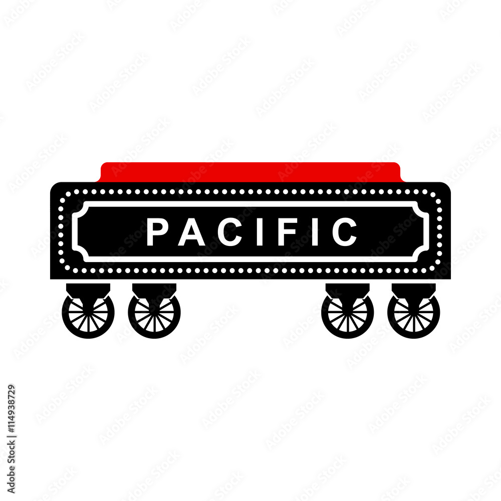 Naklejka premium Railway carriage icon in simple style isolated on white background