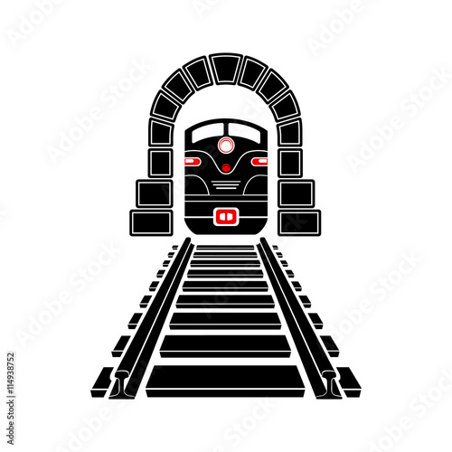 Railway tunnel icon in simple style isolated on white background