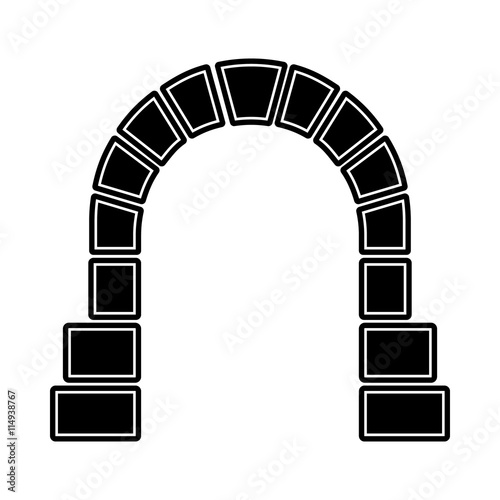 Entrance to railway tunnel icon in simple style isolated on white background