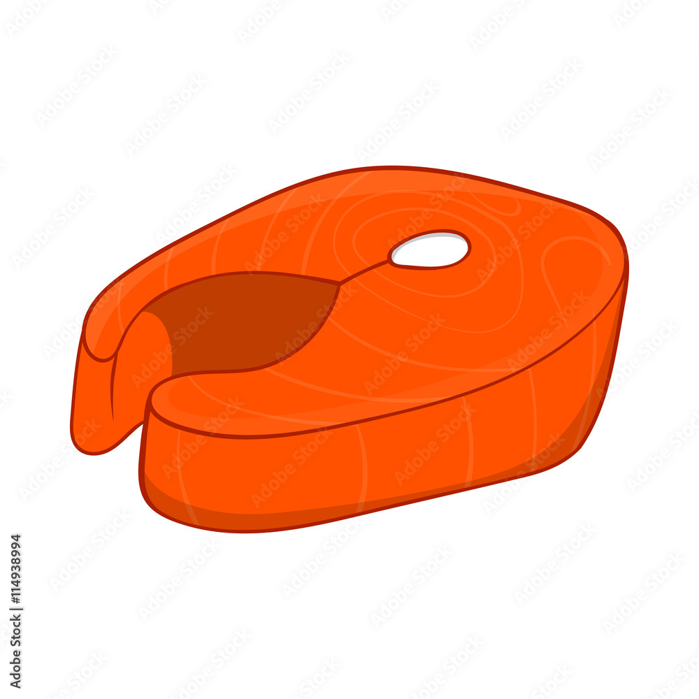 Fish fillet icon in cartoon style isolated on white background. Food symbol Fish fillet icon in cartoon style isolated on white background. Food symbol