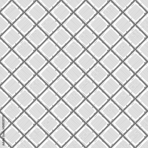 Cartoon hand drown white old diagonal seamless tiles texture. Vector illustration