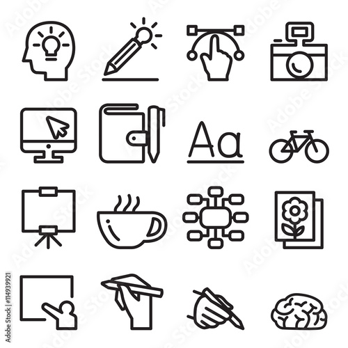 Designer line icon set