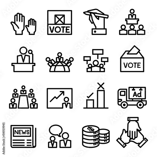 Vote , election, democracy icon set
