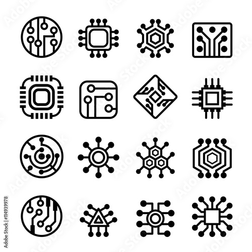 Computer Chips and Electronic Circuit icons