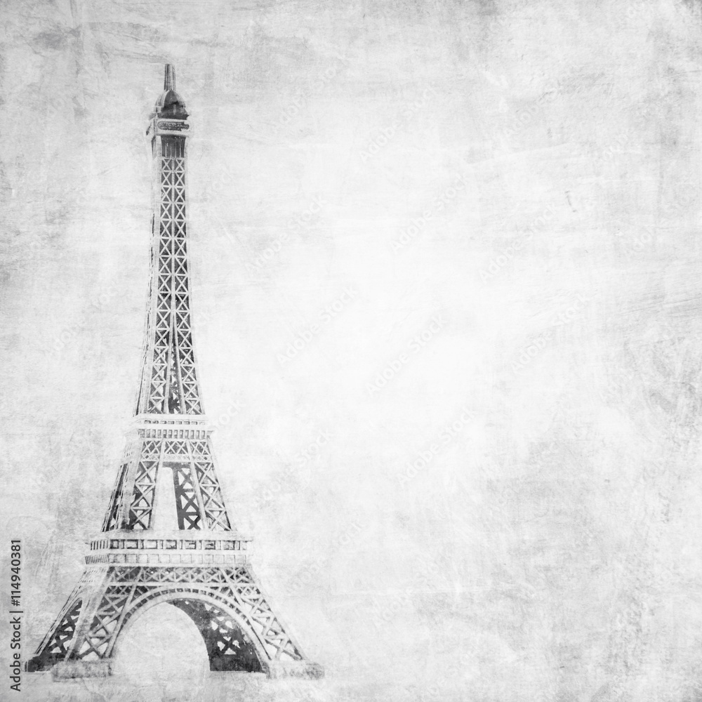 Eiffel tower on grunge background