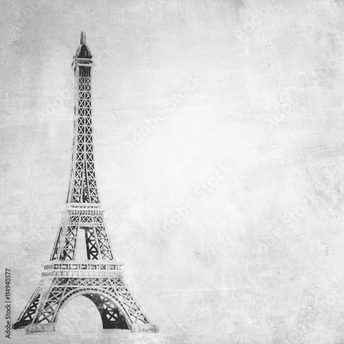 Eiffel tower on grunge background