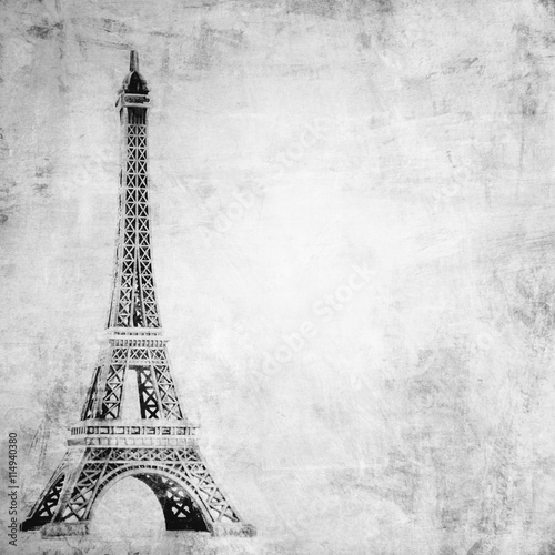 Fototapeta Naklejka Na Ścianę i Meble -  Eiffel tower on grunge background