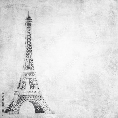 Eiffel tower on grunge background