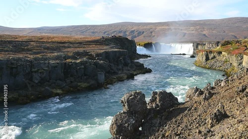 Godafoss waterfall and river