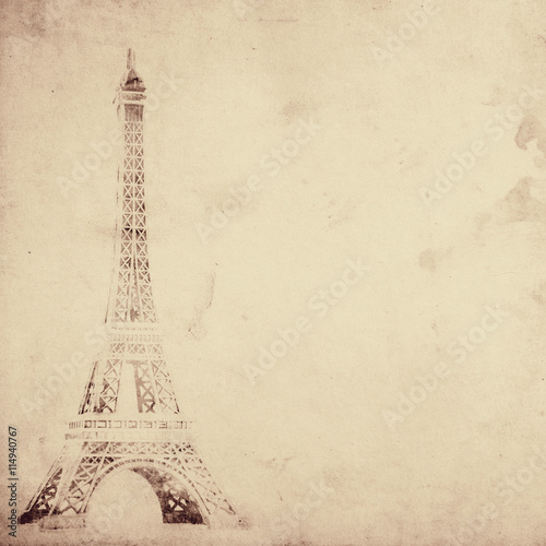 Eiffel tower on grunge background