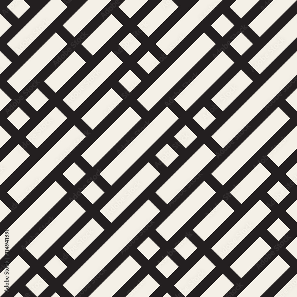 Vector Seamless Black and White Geometric Diagonal Lines Irregular Pattern Vector Seamless Black and White Geometric Diagonal Lines Irregular Pattern