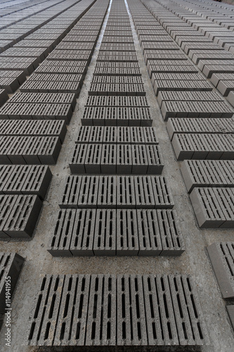 Stack of gray bricks