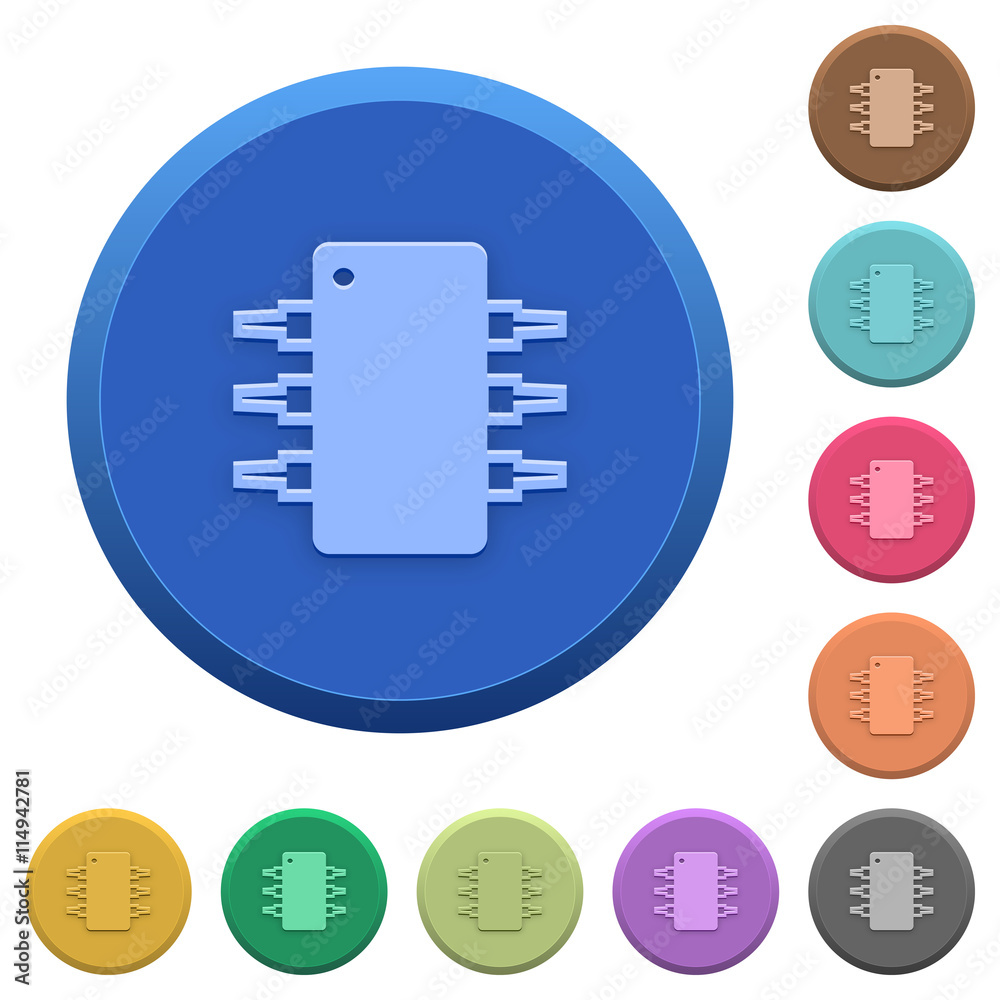 Embossed integrated circuit buttons Embossed integrated circuit buttons