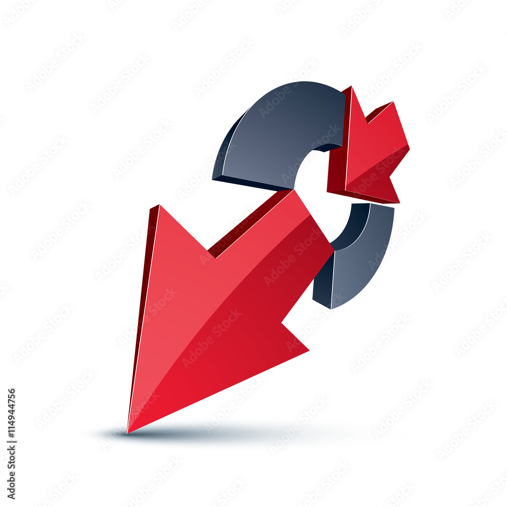 3d abstract symbol with an arrow. Business growth concept vector