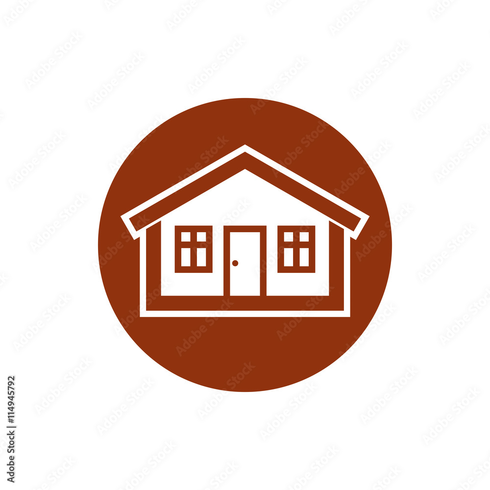 Real estate icon, vector abstract house. Property developer symb Real estate icon, vector abstract house. Property developer symb