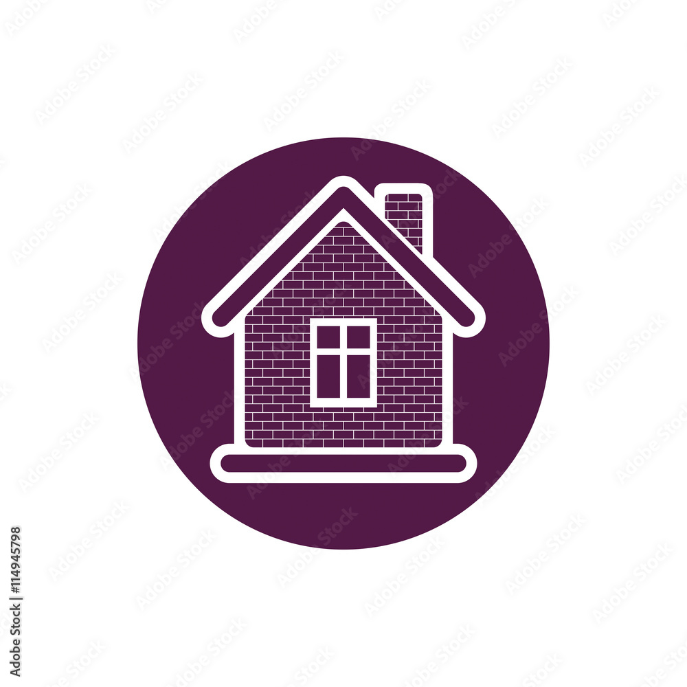 Property symbol, house constructed with bricks. Real estate agen Property symbol, house constructed with bricks. Real estate agen