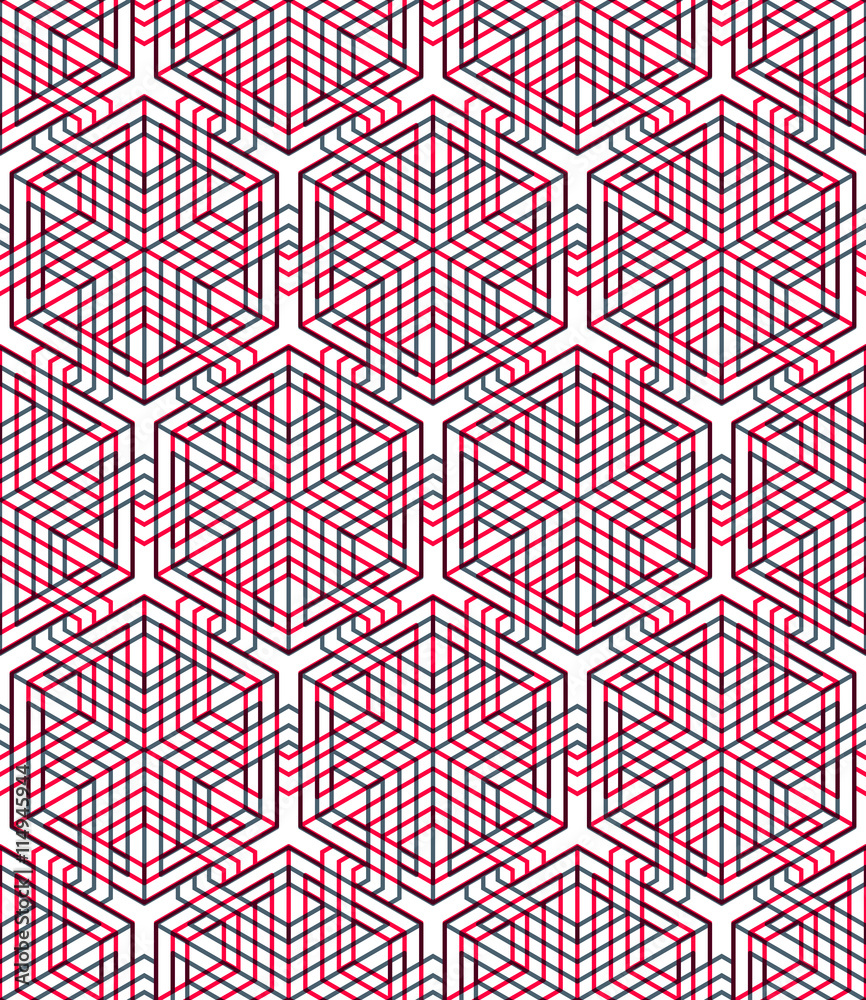 Endless colorful symmetric pattern, graphic design. Geometric in