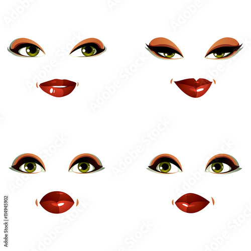 Attractive young ladies vector art portraits collection  girls w