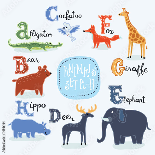 Alphabet animals from A to H