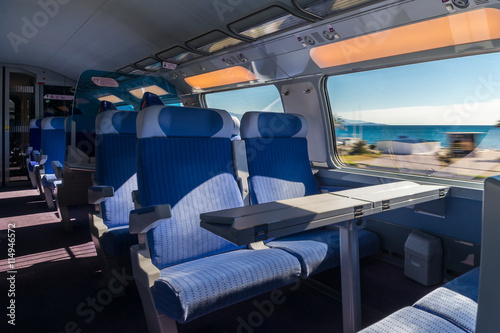 Speed train interior, travel concept