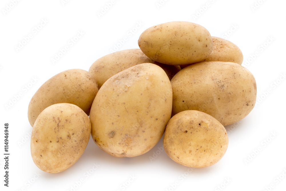 New potato isolated on white background. New potato isolated on white background.
