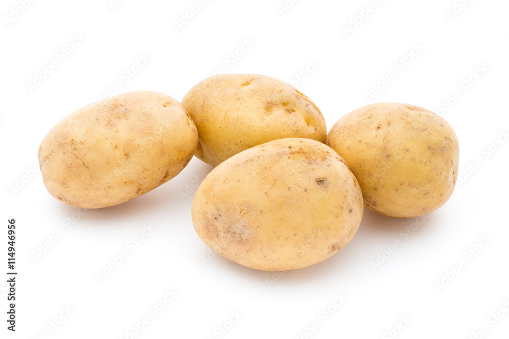 New potato isolated on white background. New potato isolated on white background.