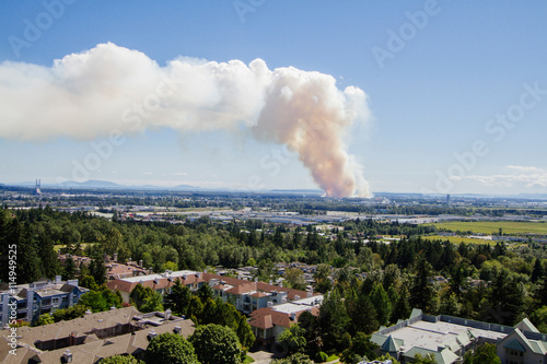 Burns Bog fire in Delta, BC, Canada