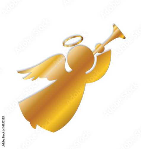 Angel gold color vector logo image