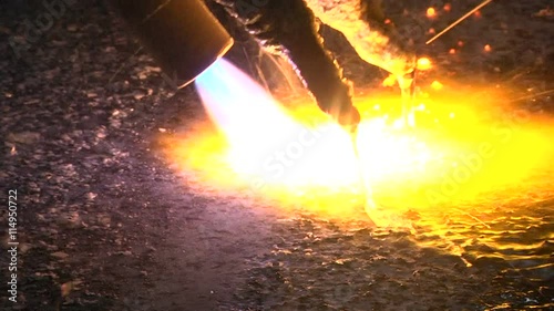 Processing of granite slabs fire