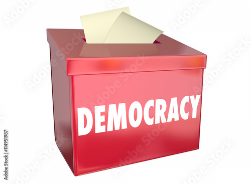 Democracy Freedom Choice Vote Ballot Box 3d Illustration