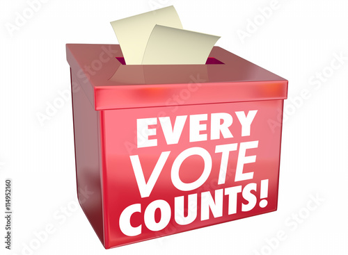 Tablou canvas Every Vote Counts Matters Ballot Box 3d Illustration