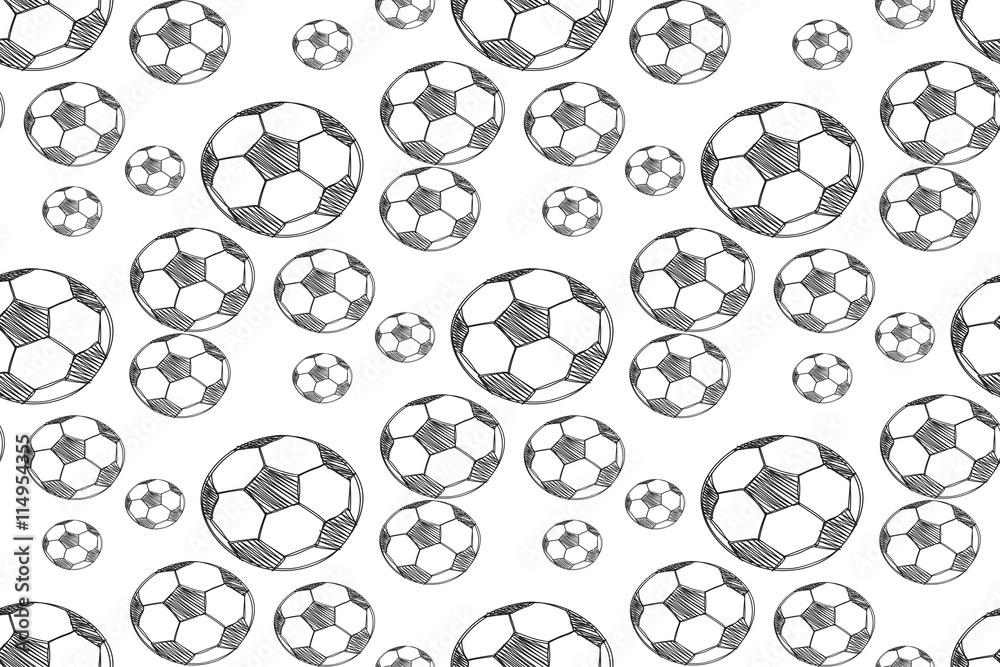 Seamless pattern with soccer balls