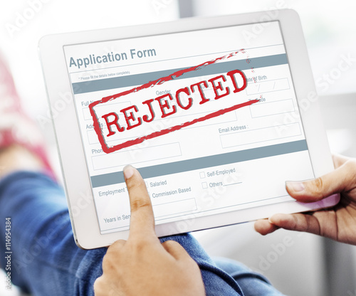 Rejected Declined Negative Document Form Concept